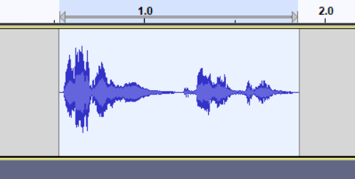 Affirmation track, trimmed to vocal section, this deletes the waves that were previously on either side of the selection